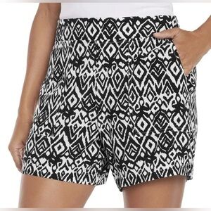 Wildfox Women’s Shorts Size S Black White Tribal Print Elastic Waist Casual